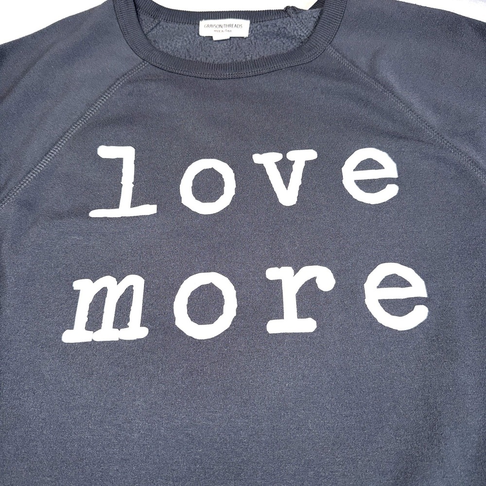 Grayson Threads Love More Gray Fleece Sweatshirt Pullover Women's Large